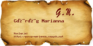 Görög Marianna névjegykártya